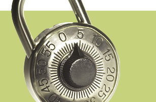 Photo of combination lock.