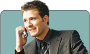 Man on a cell phone.